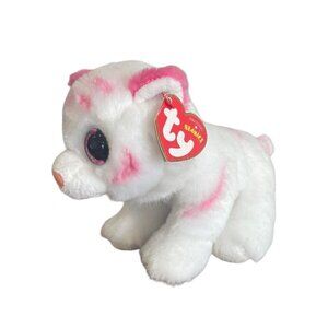 TY Beanie Boos 6" TABOR the Pink & White Tiger Plush Stuffed Animal Toy Tags